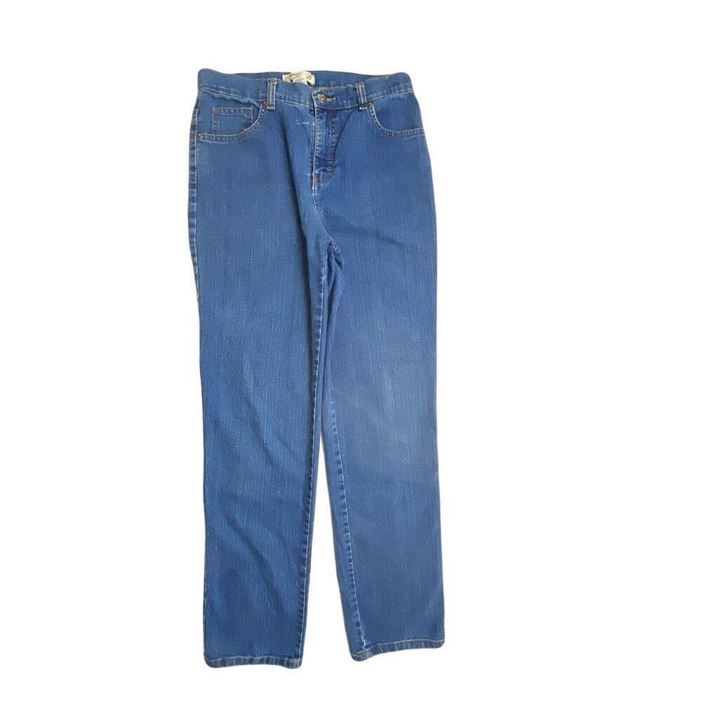 Emily B Jeans Women 8 Blue Dark Wash Straight Leg High Rise Denim